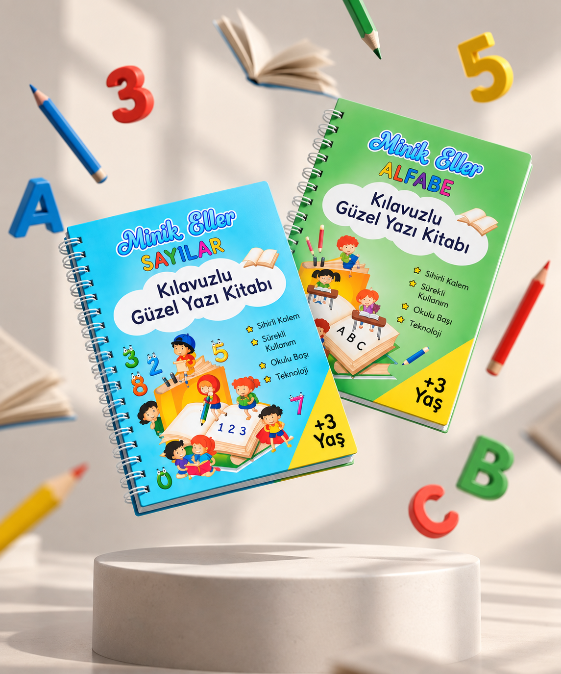 Renkli Sayfalar Sihirli Güzel Yazı Kitabı — Tam Set